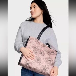Victoria’s Secret Floral Print Pink Tote Bag